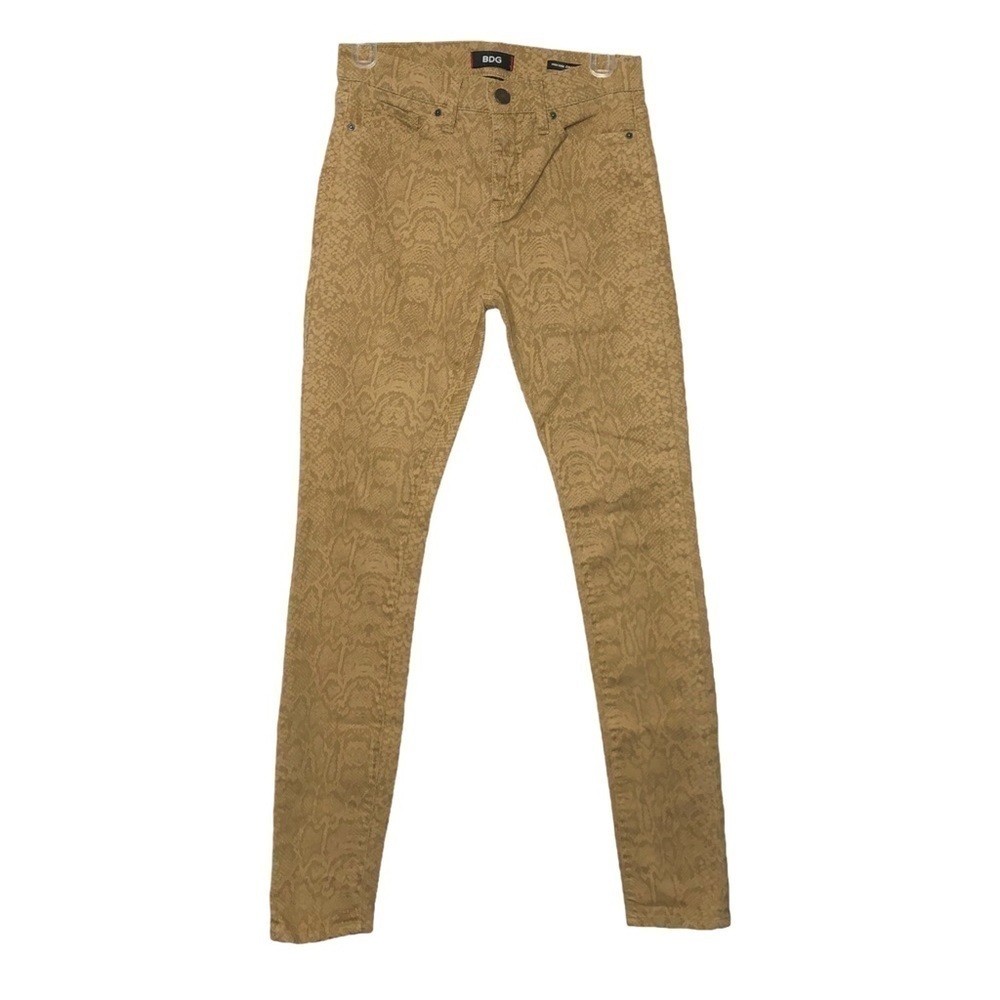 New - BDG Cotton Tan Snakeskin High-Rise Cigarette Ankle Jeans - Size 26W x  30L